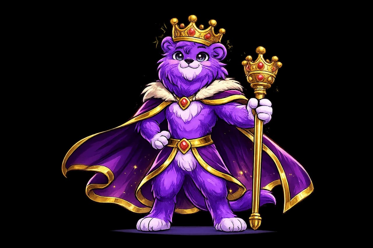 NADKING — the royal lion king mascot in regal pose